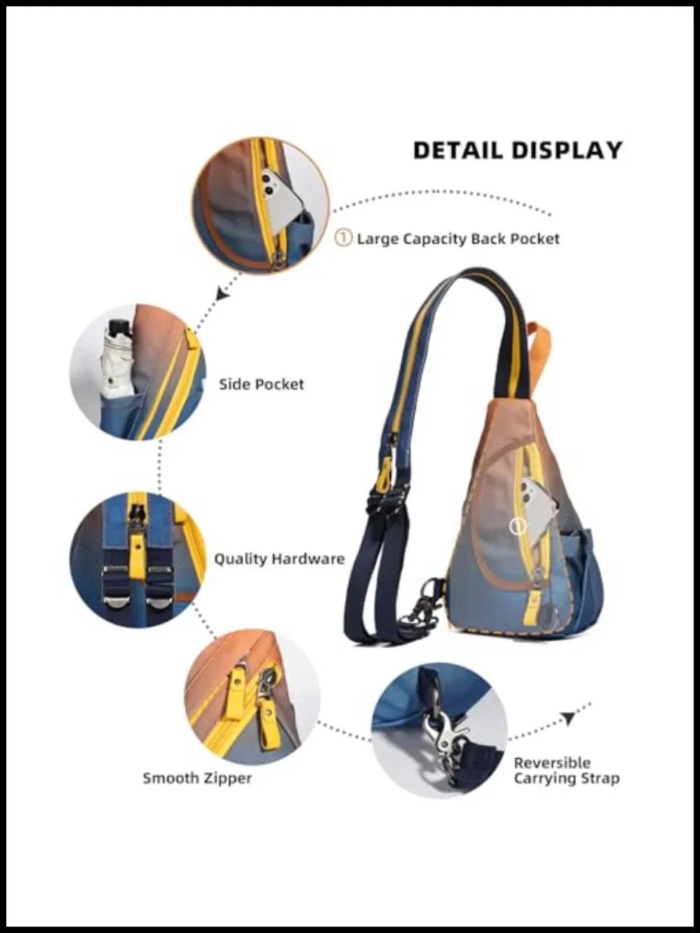 Canvas Sling Bag Crossbody Backpack Casual Daypack for Women Men